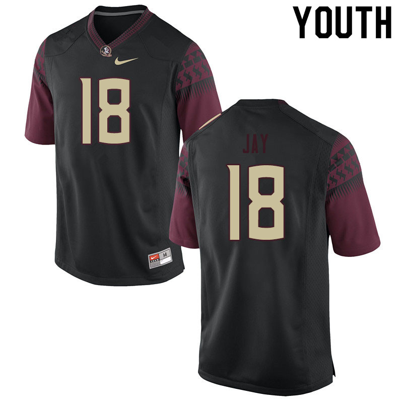 Youth #18 Travis Jay Florida State Seminoles College Football Jerseys Sale-Black - Click Image to Close